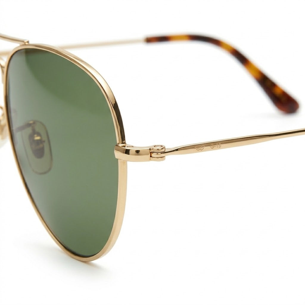 Classic Gold-Frame Aviator Sunglasses