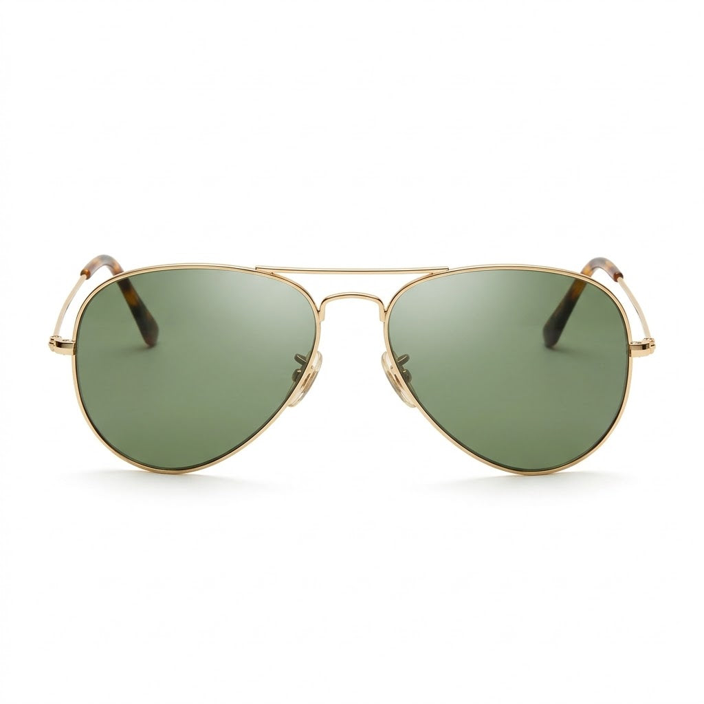 Classic Gold-Frame Aviator Sunglasses