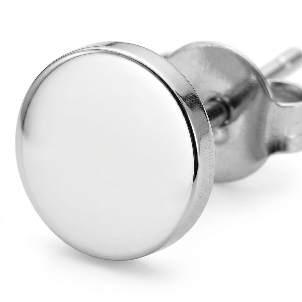 Polished Stainless Steel Stud Earring